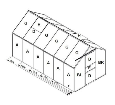 náhradné presklenie pre skleník VITAVIA VENUS 5000 PC 6 mm LG3063