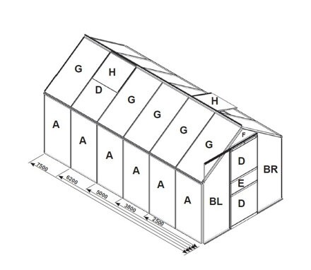 náhradné presklenie pre skleník VITAVIA VENUS 7500 PC 4 mm LG3112