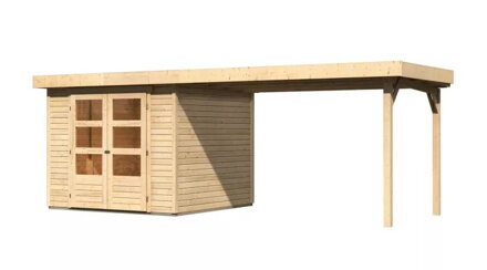 drevený domček KARIBU ASKOLA 3,5 + prístavok 280 cm (77720) natur LG3189