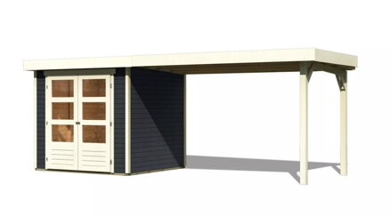 drevený domček KARIBU ASKOLA 2 + prístavok 280 cm (38657) antracit LG3217