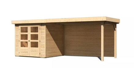 drevený domček KARIBU ASKOLA 2 + prístavok 280 cm vrátane zadnej steny (9167) natur LG3218