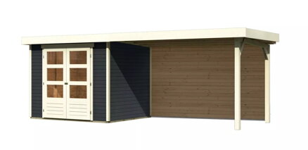 drevený domček KARIBU ASKOLA 3 + prístavok 280 cm vrátane zadnej steny (38666) antracit LG3239