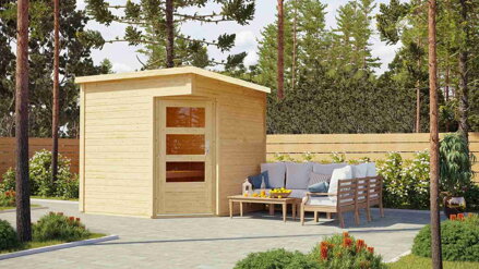 fínska sauna KARIBU PELLE (40175) natur LG3770