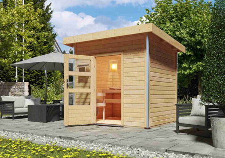 fínska sauna KARIBU NORGE (86205) natur LG3772