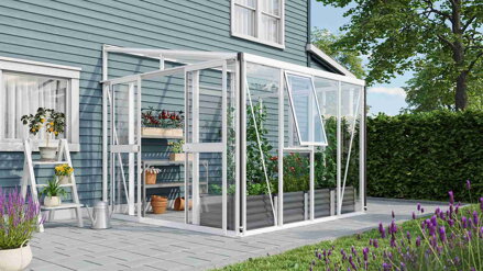 skleník VITAVIA ATHENA 7000 sklo 3 mm + PC 10 mm biely LG3832