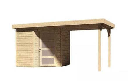 drevený domček KARIBU SCHWANDORF 3 + prístavok 240 cm (77738) natur LG3891