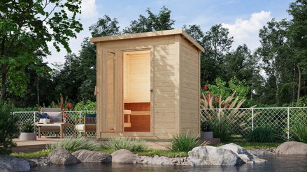 fínska sauna KARIBU HYTTI 1 (93861) natur LG4122