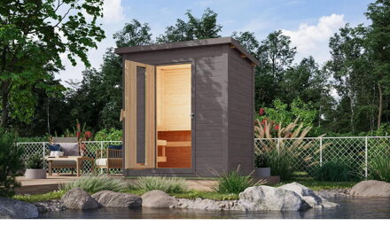 fínska sauna KARIBU HYTTI 1 (97703) terragrau LG4123