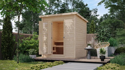 fínska sauna KARIBU HYTTI 2 (93862) natur LG4144