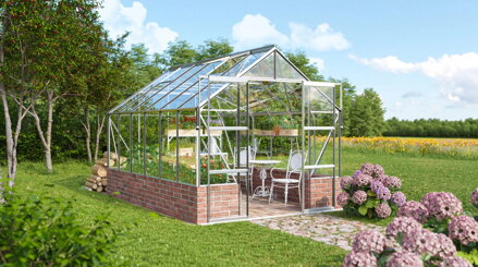 skleník VITAVIA CASSANDRA 9900 číre sklo 3 mm strieborný LG4415