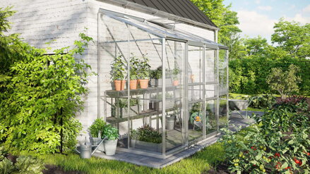 skleník VITAVIA IDA 3300 číre sklo 3 mm strieborný LG4639