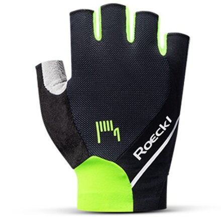 Roeckl rukavice cyklistické Ivory 2 black/fluo yellow