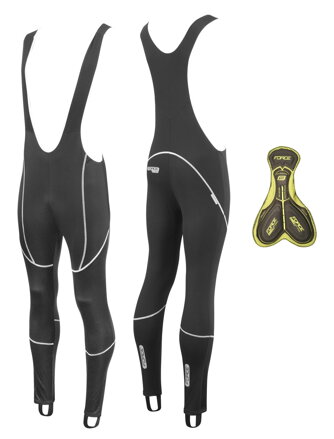 FORCE nohavice Z70 SOFTSHELL s trakmi a vložkou, čierne