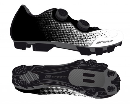 FORCE tretry MTB SCORE, bielo-čierne