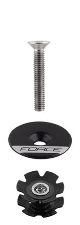 FORCE ježko riadenie AHEAD 1 1/8" Al, čierny, plochý