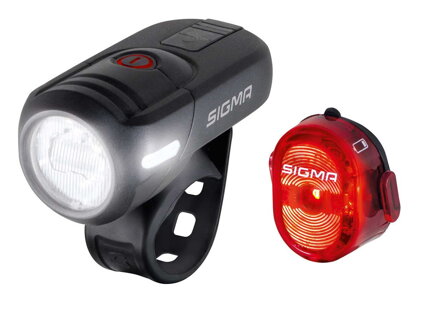 SIGMA Set svetlo predné AURA 45 USB + blikačka Nugget II sada svetiel
