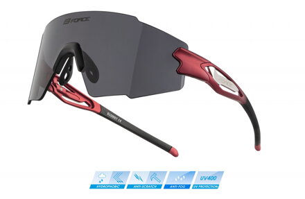Force okuliare MANTRA červené, čierne zrkadl. sklo