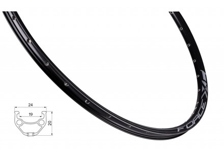 Force ráfik XC BASIC DISC 622x19 36dier, čierny