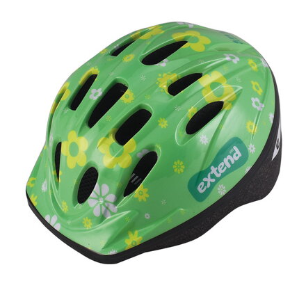 Extend prilba LILLY kvetinková zelená S/M (51-54cm)