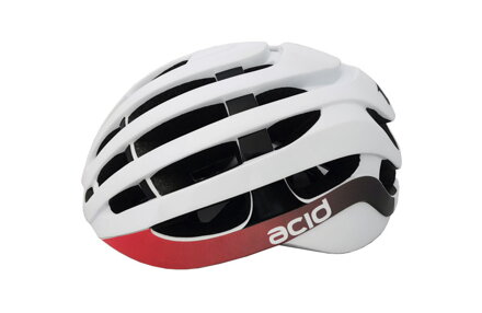 Extend cyklistická prilba ACID, S/M (54-58cm), white-black-red, shine