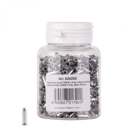Force koncovka lanka 1,6 Al, strieborná 600ks