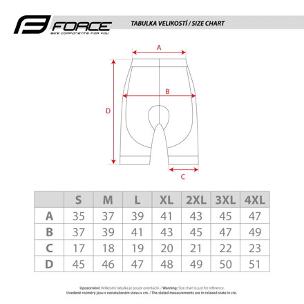 Force kraťasy F COMFORT 2 do pása s vložkou, čierne