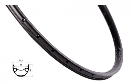 Force ráfik XC DISC 622x23, 32dier, čierny