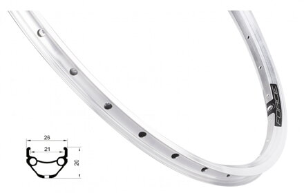 Force ráfik PRIME 559x21, 36dier, strieborný