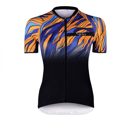 Force dres F LIFE UNI kr. rukáv, čierne-modro-oranžový