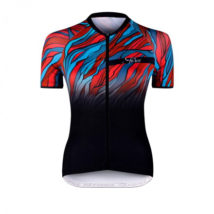 Force dres F LIFE UNI kr. rukáv, čierne-petrol-červený