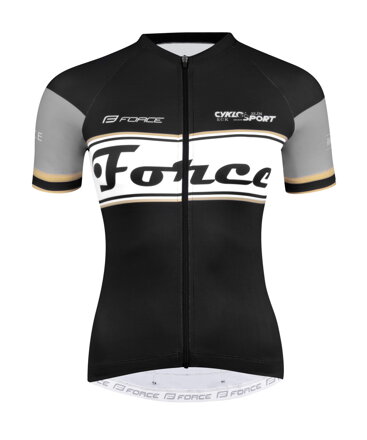 Force dres F RETRO UNI kr. rukáv, čierno-zlatý