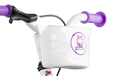 Košík plastový na detský bicykel-biely (kravička)