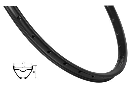 Force ráfik XC DISC 584x27, 32dier, čierny