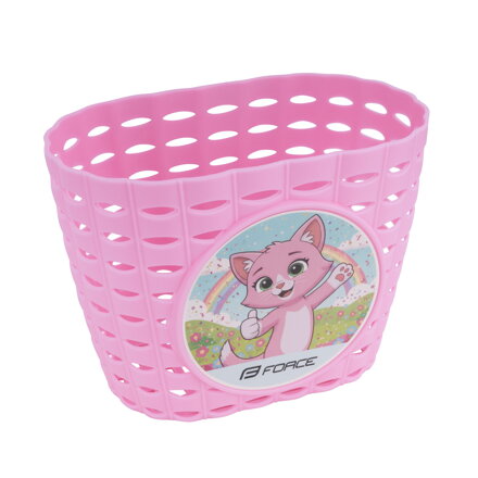 Force košík KIDO detský, na riadidlá, ružový