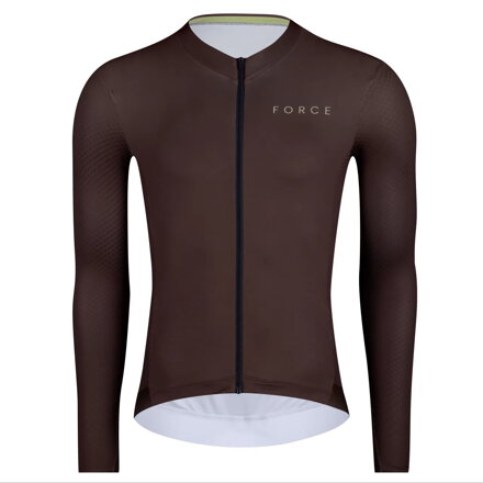 Force dres PLAIN dlhý rukáv, hnedý
