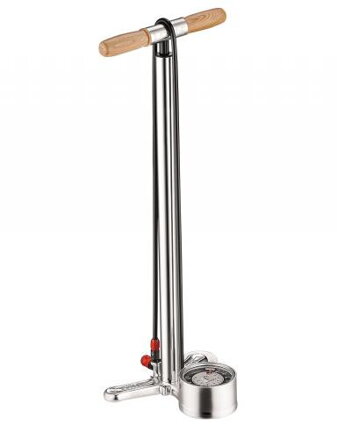 LEZYNE Pumpa nožná Alloy Floor Drive Tall 220 psi, vysoká lesklá strieborná