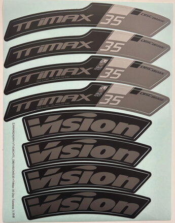 VISION nálepky na ráfik TRIMAX 35 DB CH-TL (1set)