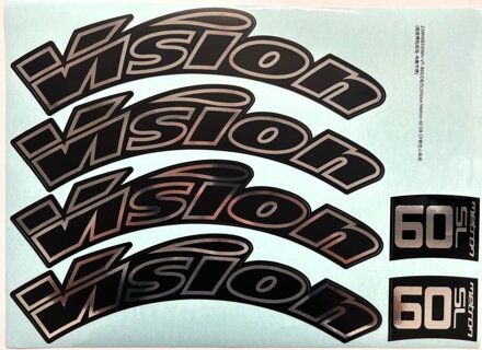 VISION nálepky na ráfik METRON 60 SL DB mirror silver (1set) TEAM 2025