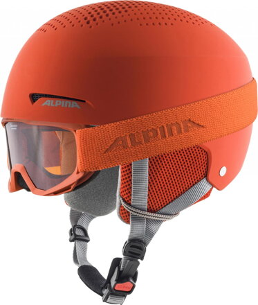 ALPINA Detská lyžiarska prilba ZUPO SET & PINEY pump-orange matt