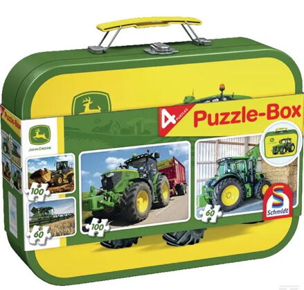 Puzzle John Deere v kovovom kufríku 2-60/2-100ks