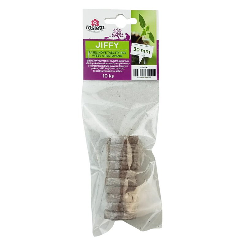 Rašelinové tablety Jiffy Rosteto 30 mm sieťka (10 ks)