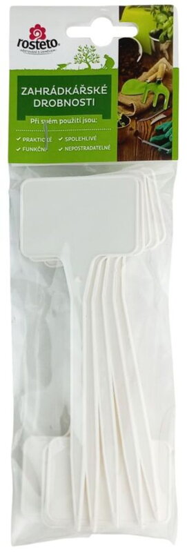 Menovka zápich Rosteto, biela 15 x 5,5 x 3,5 cm - 10 ks