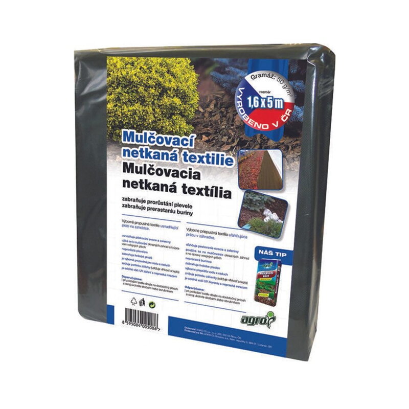 AGRO Mulčovacia netkaná textília čierna 1,6x5 m