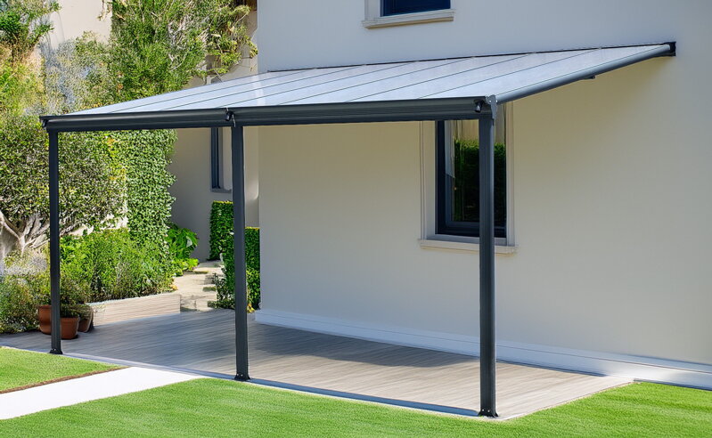 hliníková pergola LANITPLAST WALL 53 antracit + bronz PC hliníková pergola LANITPLAST WALL 53 antracit + bronz PC