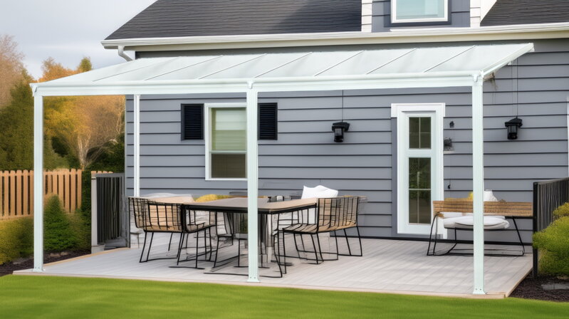 hliníková pergola LANITPLAST WALL 53 biela + bronz PC hliníková pergola LANITPLAST WALL 53 biela + bronz PC