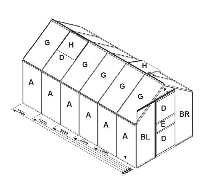 náhradné presklenie pre skleník VITAVIA VENUS 3800 PC 4 mm LG3060