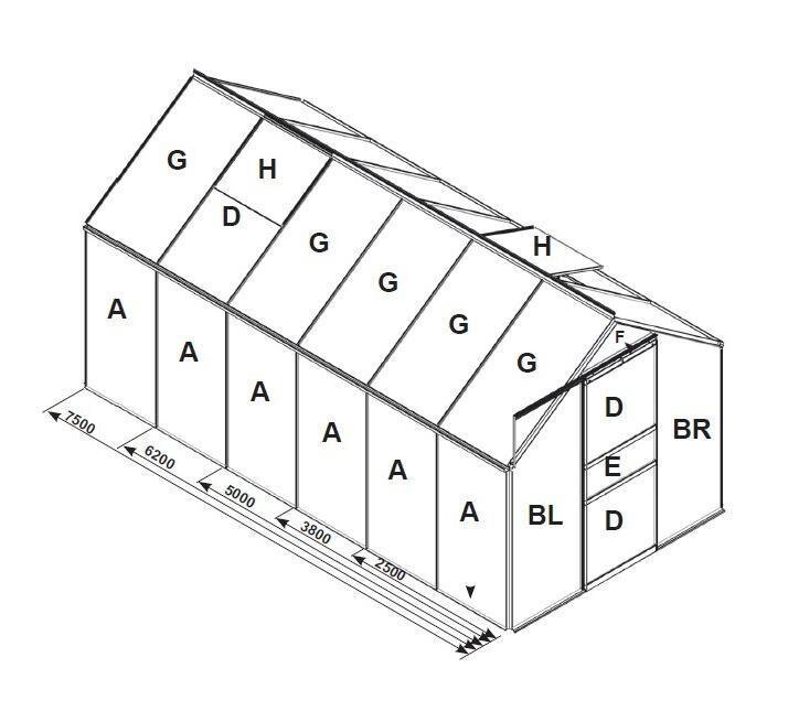 náhradné presklenie pre skleník VITAVIA VENUS 6200 PC 4 mm LG3064