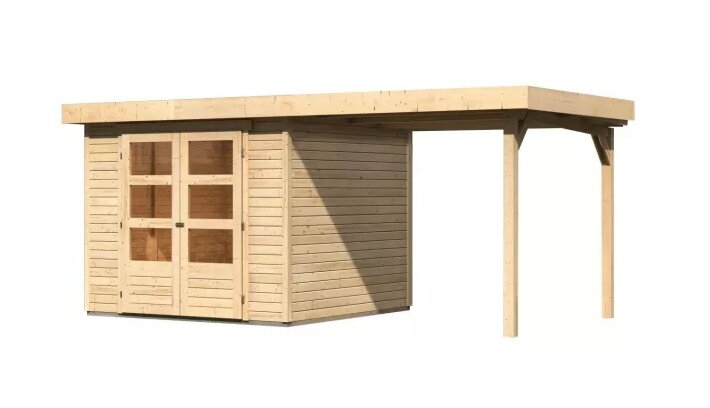 drevený domček KARIBU ASKOLA 3,5 + prístavok 240 cm (77716) natur LG3186