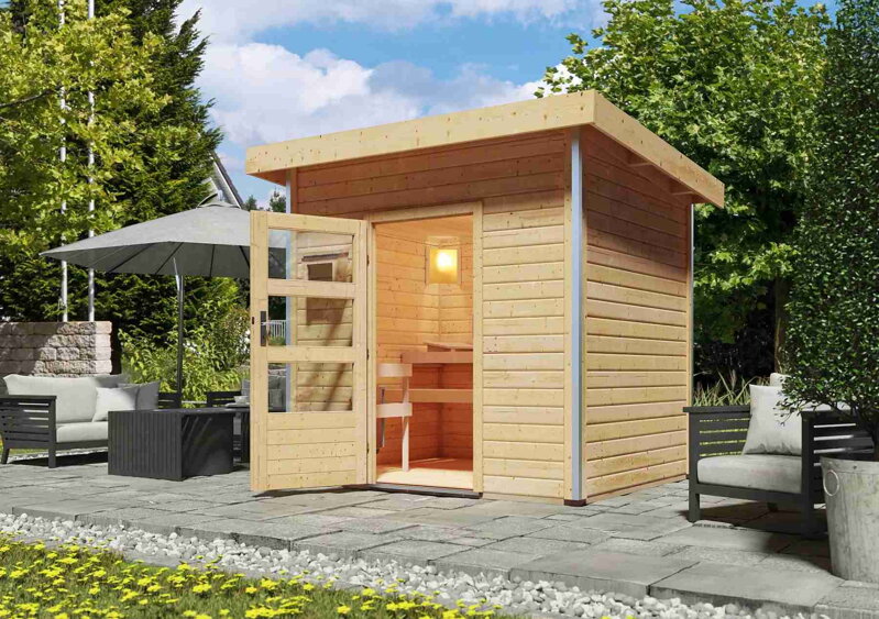 fínska sauna KARIBU NORGE (86205) natur LG3772