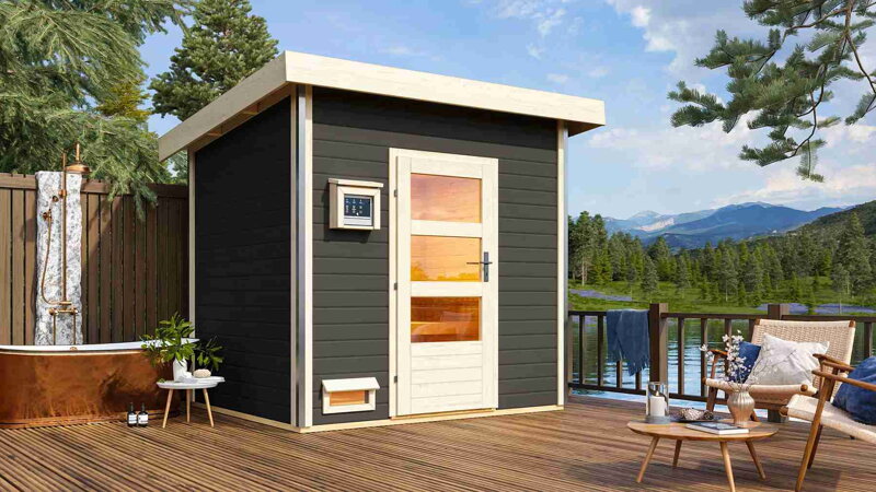 fínska sauna KARIBU NORGE (27213) terragrau LG3773